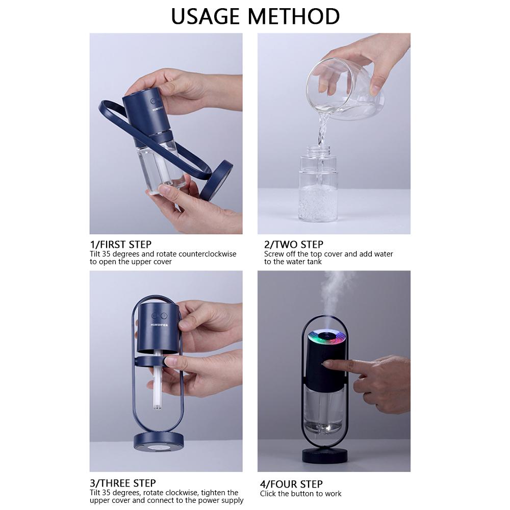 DIOZO USB Máy Tạo Độ Ẩm Không Khí Có Đèn LED Nhiều Màu Sắc Đèn Siêu Âm Hương Thơm Khuếch Tán Hộ Gia Đình Thoáng Mát Phun Sương Tạo Mini Văn Phòng Máy Lọc Không Khí