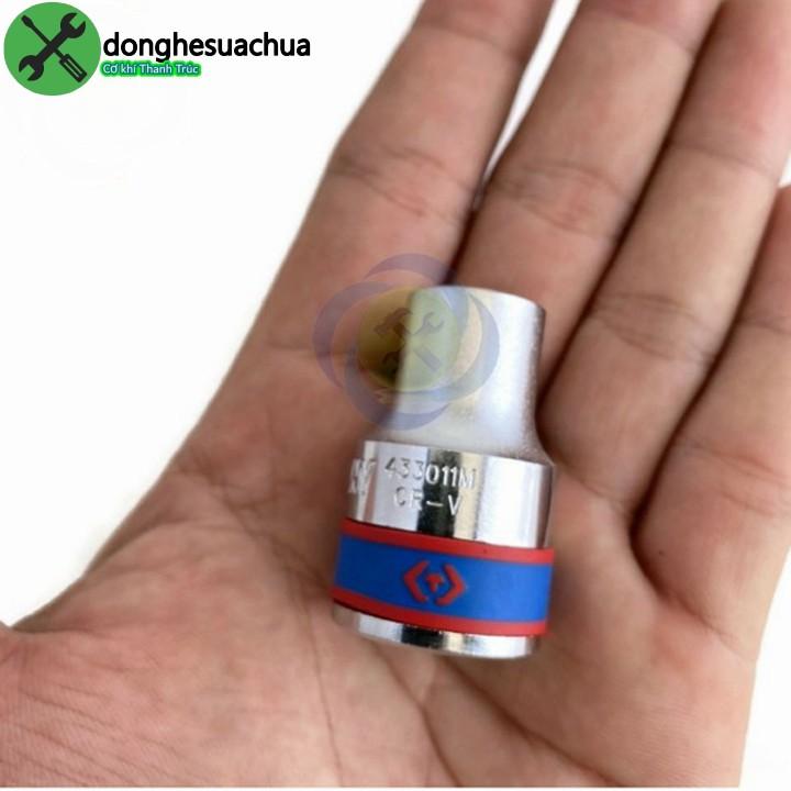Tuýp 11mm 1/2 Kingtony 433011M 12 cạnh màu trắng dài 38mm