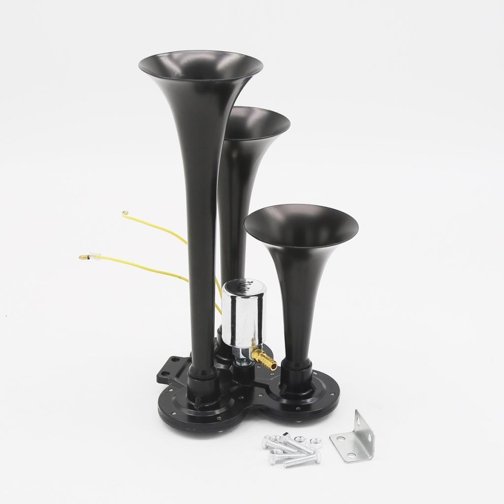 12V-24V Air Horn Kit Triple Trumpet Train for Car Truck Boat RV SUPER LOUD