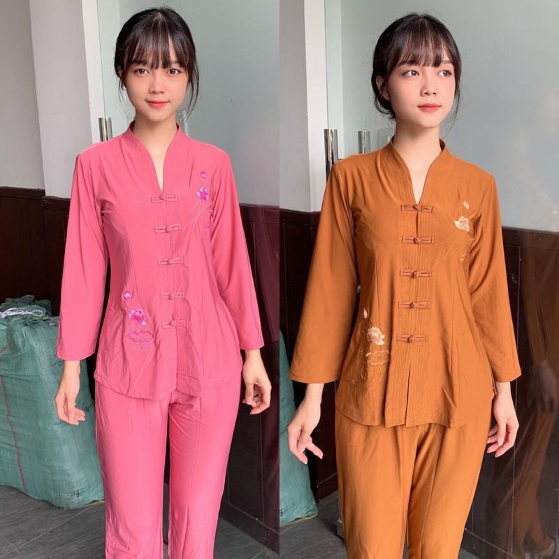 Đồ Lam Đi Chùa# Vải Thun Bà Lai Tim # Đồ Bộ # Thun Mát# Trung Niên