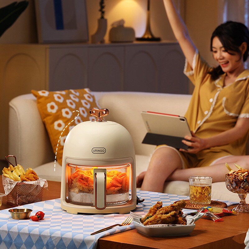 Nồi chiên không khí URINGO có lớp lót bằng kính nhìn thấy được