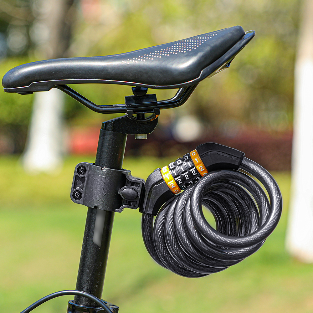 Dây khóa xe đạp WEST BIKING chống trộm đàn hồi có thể đặt lại mật khẩu