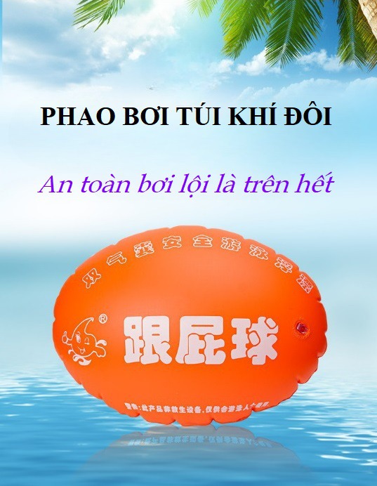 Phao bơi oval đeo thắt lưng 2 túi khí dành cho bơi lội - Phao bơi đeo tay