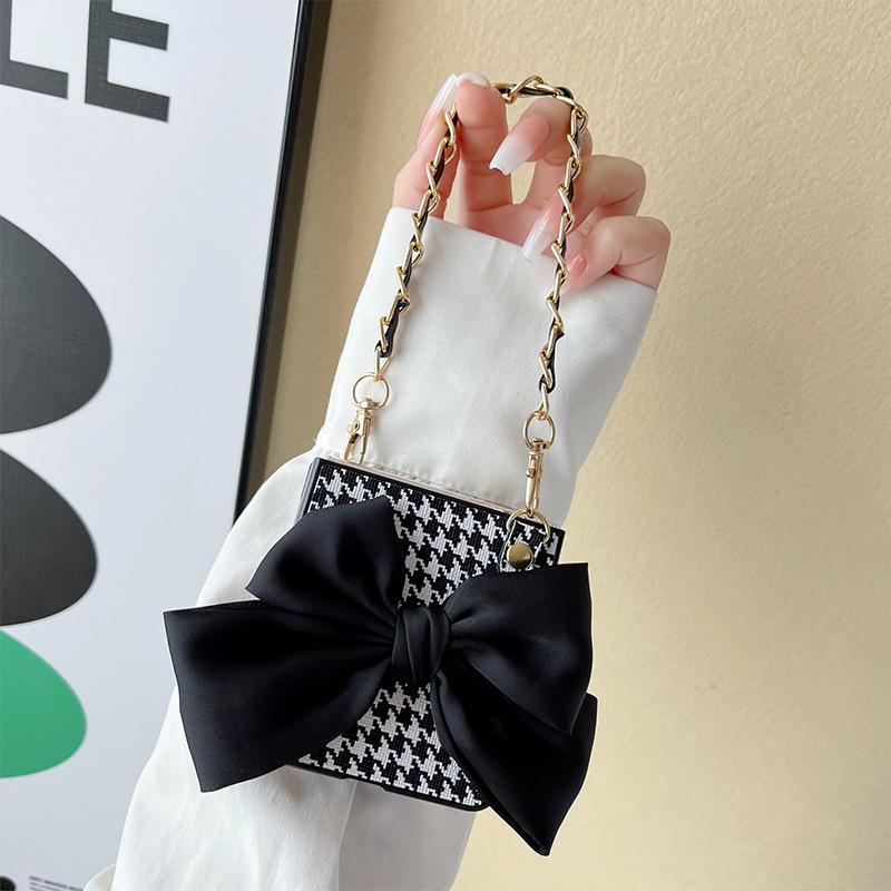 Ốp Lưng Họa Tiết Houndstooth Cho Oppo FIND N2 FLIP Kèm Dây Cầm Tay Sang Chảnh - BUM STORE GALAXY CASE