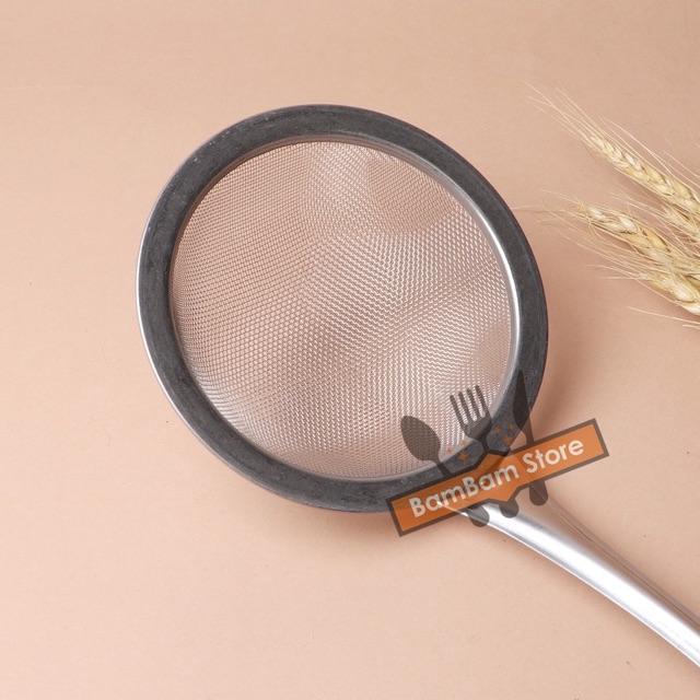 Vợt lưới lọc cặn cho dầu ăn và vớt bọt loại lớn đáy sâu inox cao cấp 11.5cm