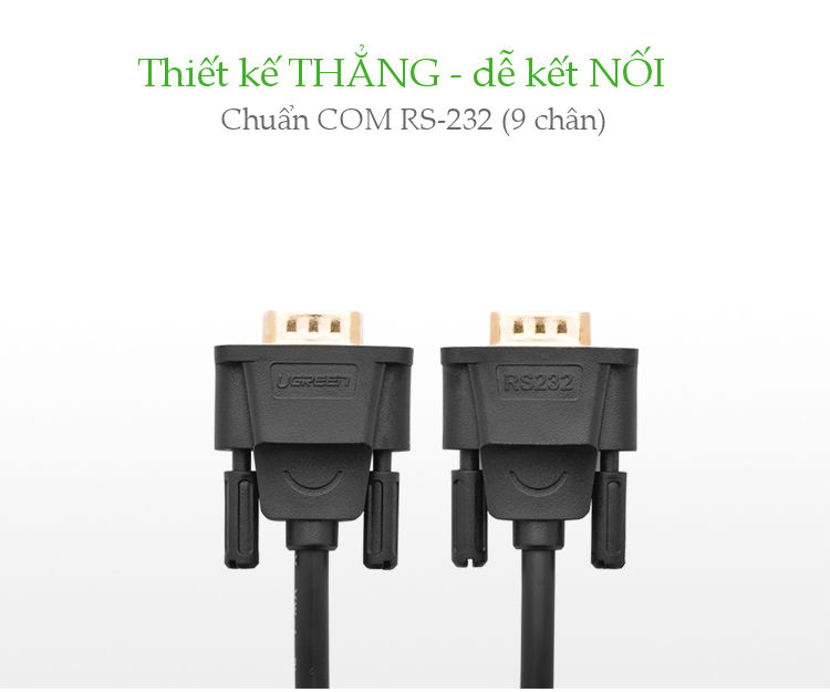 Dây nối dài COM RS-232 đực sang cái UGREEN DB101 - Hàng Chính Hãng