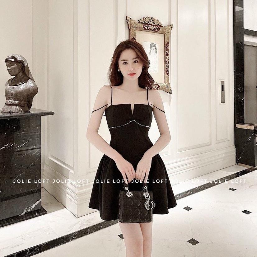 Đầm xoè cúp ngực 2s đính dây đá