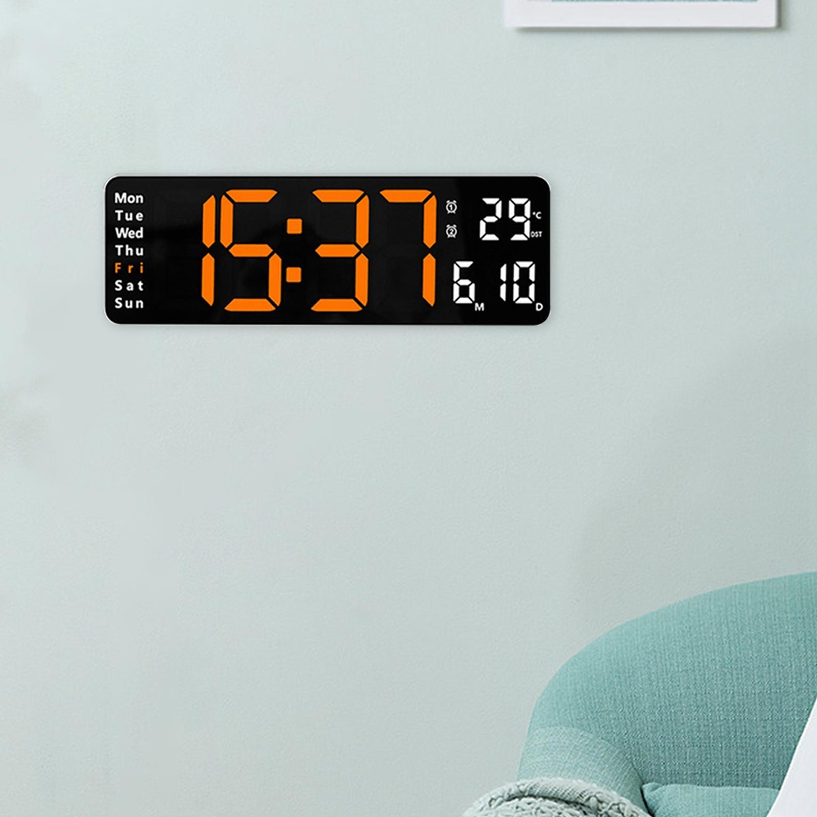 Modern Wall Clock LED Display Mute Hanging Desk Decoration for Home