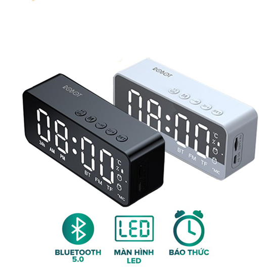 Loa Bluetooth 5.0 ROBOT RB150 Màn Hình LED Kiêm Đồng Hồ Báo Thức  - Hàng Chính Hãng