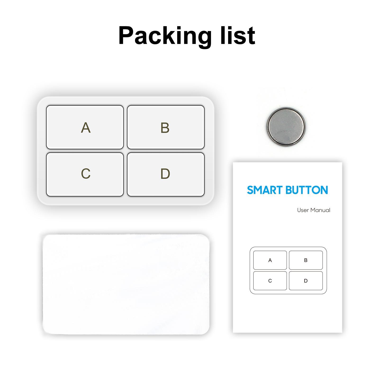 Wireless Smart Switch Button for   Hub Required 4 Buttons for Curtains