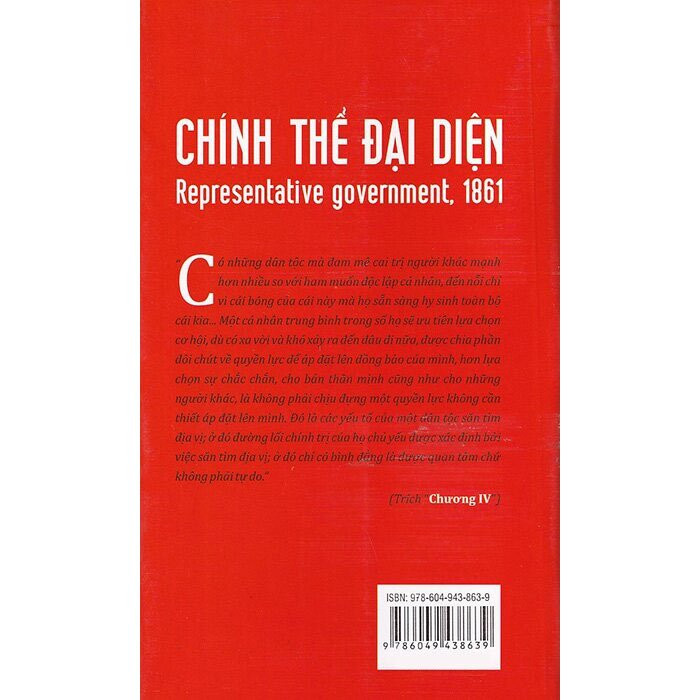 Chính Thể Đại Diện - John Stuart Mill - Nguyễn Văn Trọng, Bùi Văn Nam Sơn dịch - (bìa mềm)