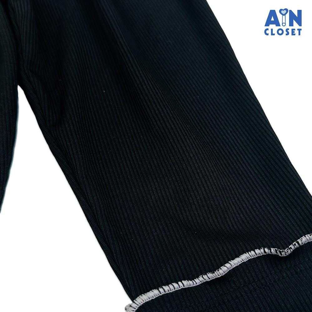 Quần Legging dài bé gái họa tiết Gân Đen Thun cotton - AICDBGIZASGJ - AIN Closet