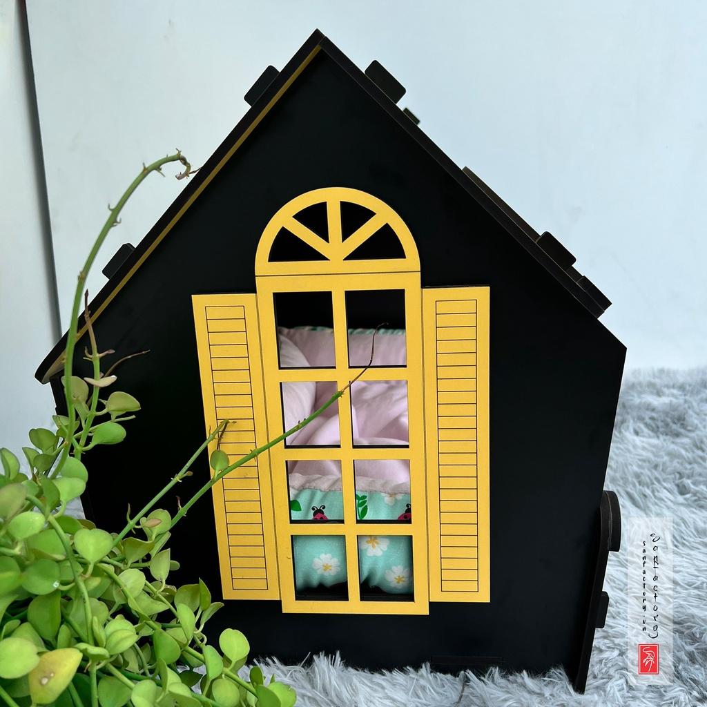 Nhà chuồng chó mèo BHP11 bằng gỗ thiết kế hiện đại lắp ghép tiện lợi