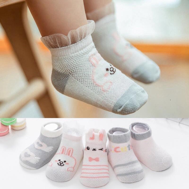 Set 5 Đôi Tất Lưới Cổ Ngắn Cho Bé Hình Thú - Kids Shock Mẫu 2020