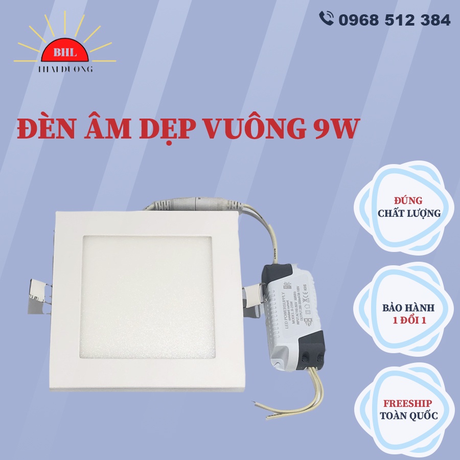 Đèn Âm Dẹp Vuông Thanh Nhựa 9W