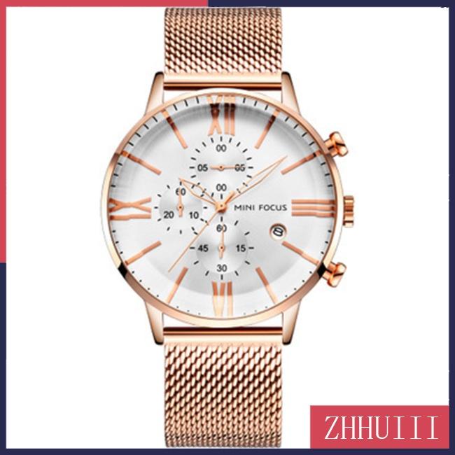 Đồng Hồ Quartz 3 Sub-dial Chất Liệu Thép Không Gỉ Chống Thấm Nước