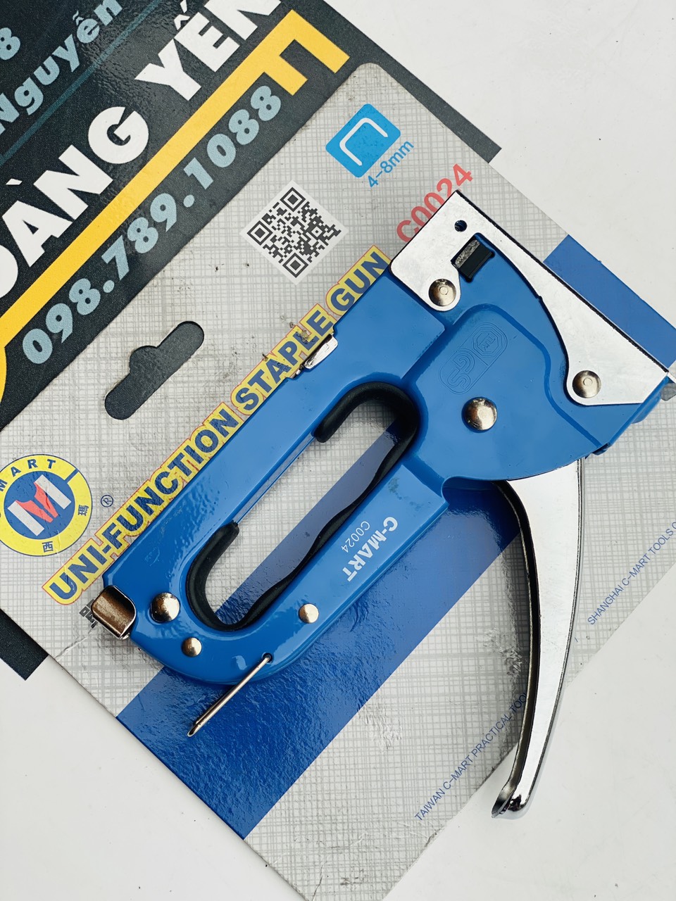 Súng bắn ghim - Kìm bắn đinh ghim cầm tay mẫu mới có tăng lực, đa năng, tiện dụng 4-8mm C-mart C0024, bắn ghim gỗ, bắn ghim da