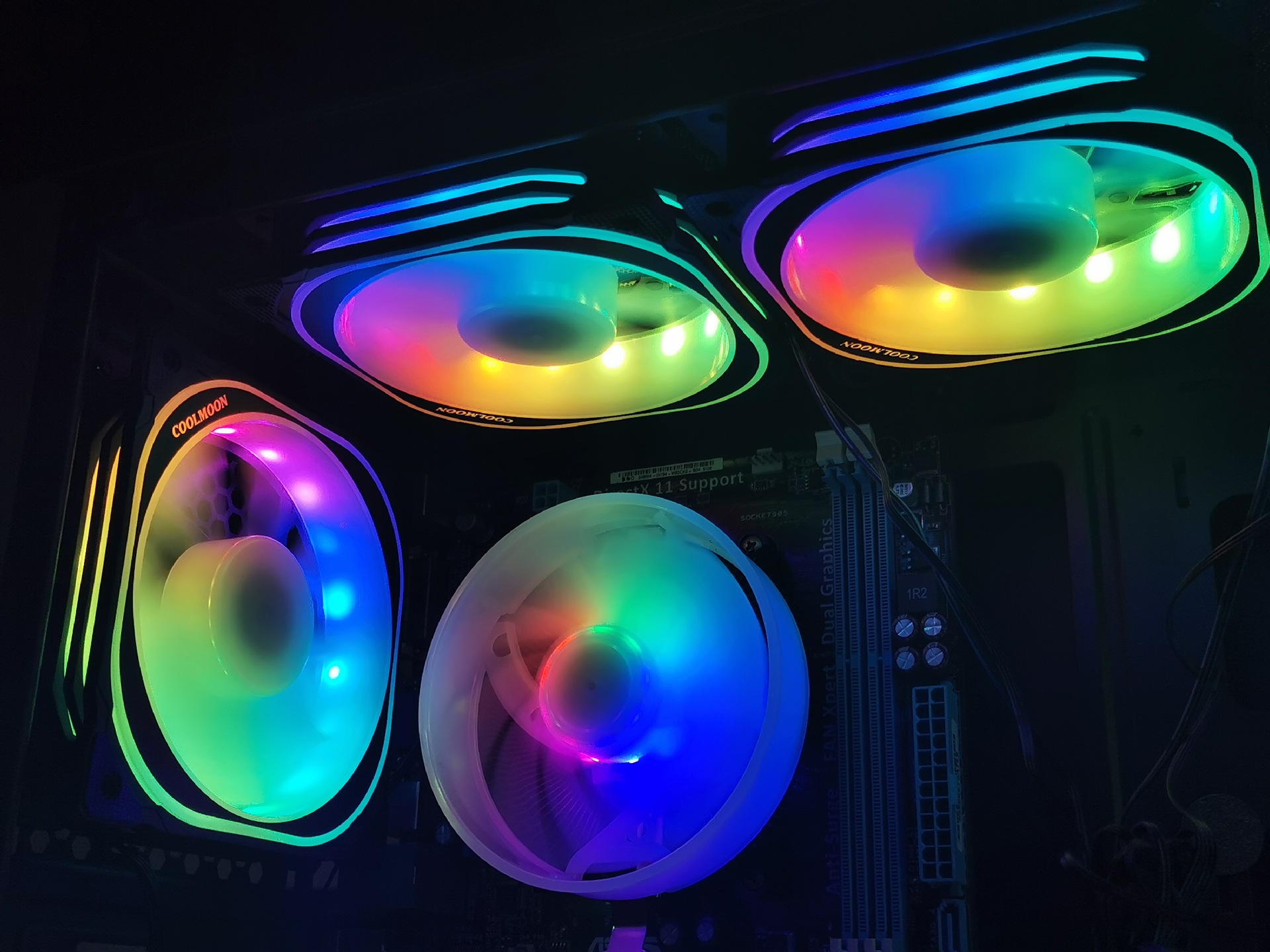 Bộ 1 quạt, Fan tản nhiệt case Coolmoon FS Led RGB - Hàng Nhập Khẩu