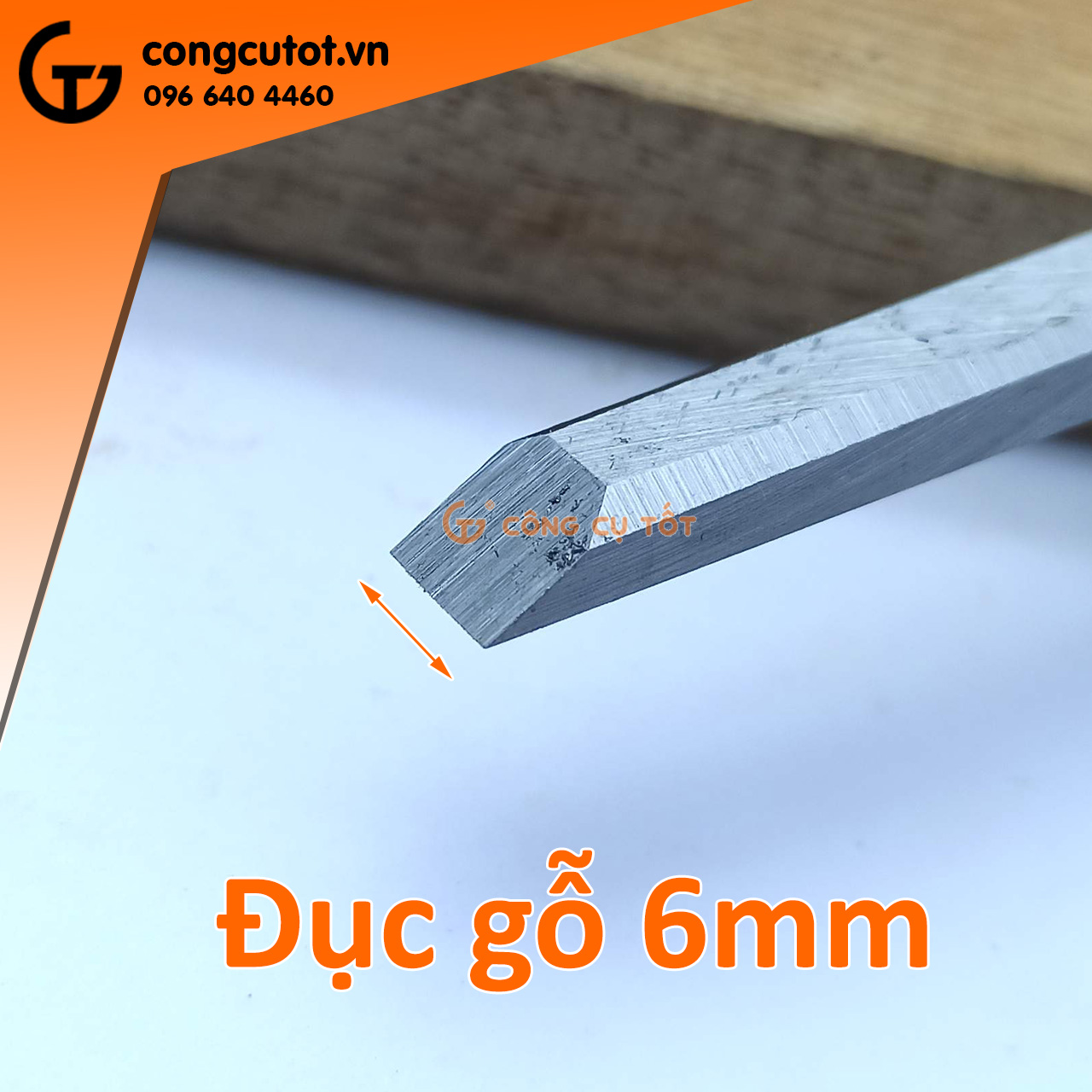 Đục gỗ cầm tay mũi dẹp 6mm