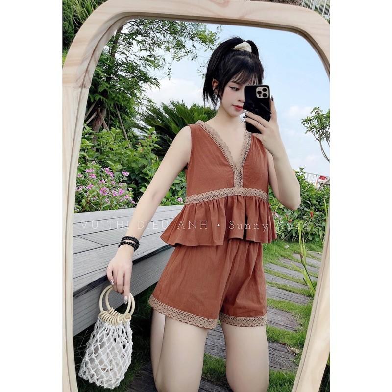 Set Bộ siu HOTT !!!! BỘ đũi viêng ren -Ko những m.ặ.c ra đường vừa nhanh vừa tiện chất đũi trơn mềm mát