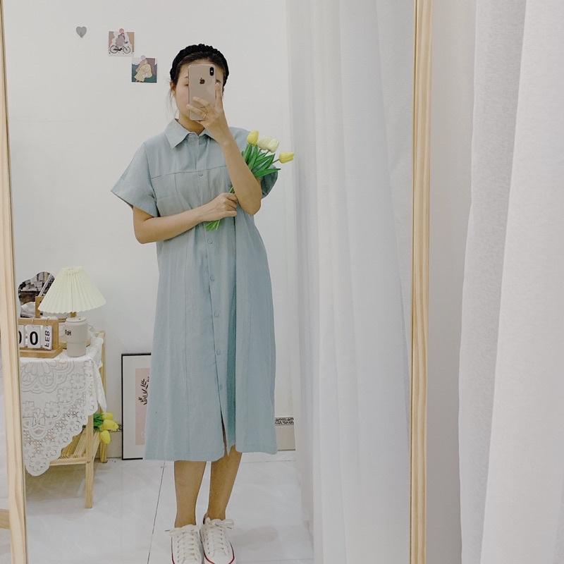 Váy sơ mi xắn tay