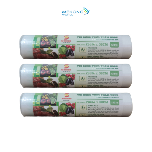 3 Cuộn Túi Đựng Thực Phẩm Nhựa Sinh Học