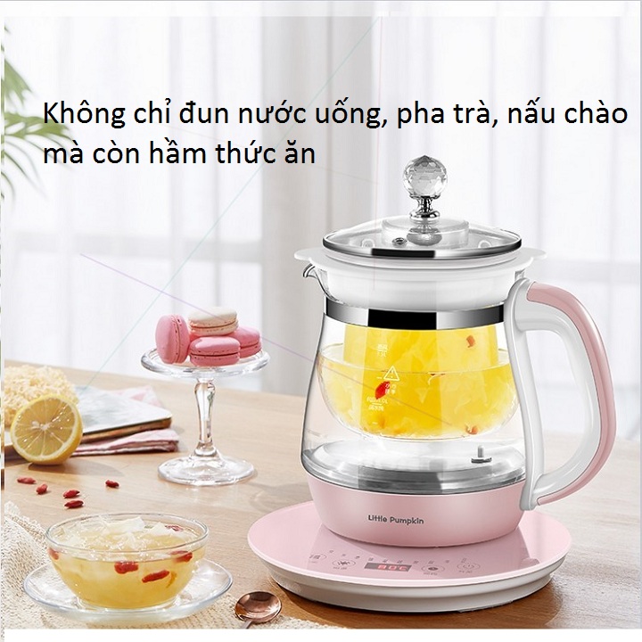 Bình đun nước thủy tinh - bình đun pha trà thủy tinh - bình nấu ăn hẹn giờ