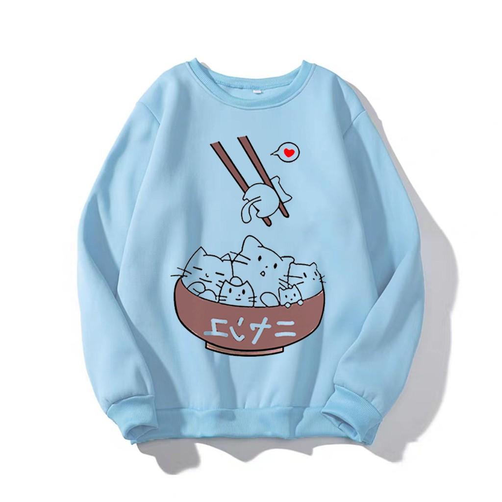 Áo Sweater nữ in Mèo Cute