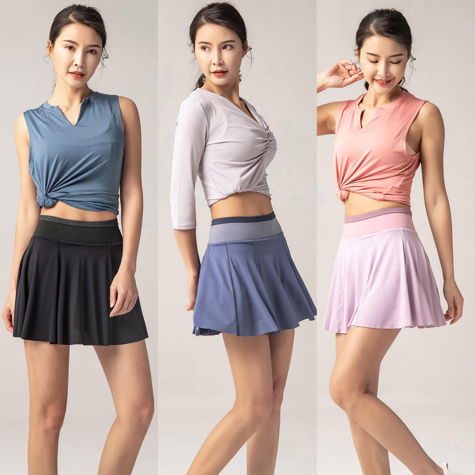 Váy ngắn thể thao nữ 2 trong 1 Lining Pocekt nhanh khô cho Chạy bộ Yoga Thể dục thể thao