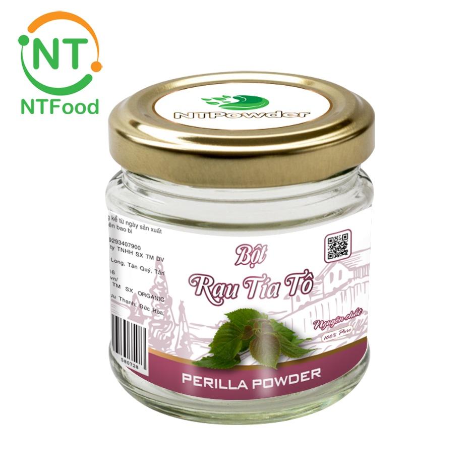 Bột Lá Tía Tô sấy lạnh nguyên chất NTPOWDER 60gr hũ thủy tinh - Nhất Tín Food