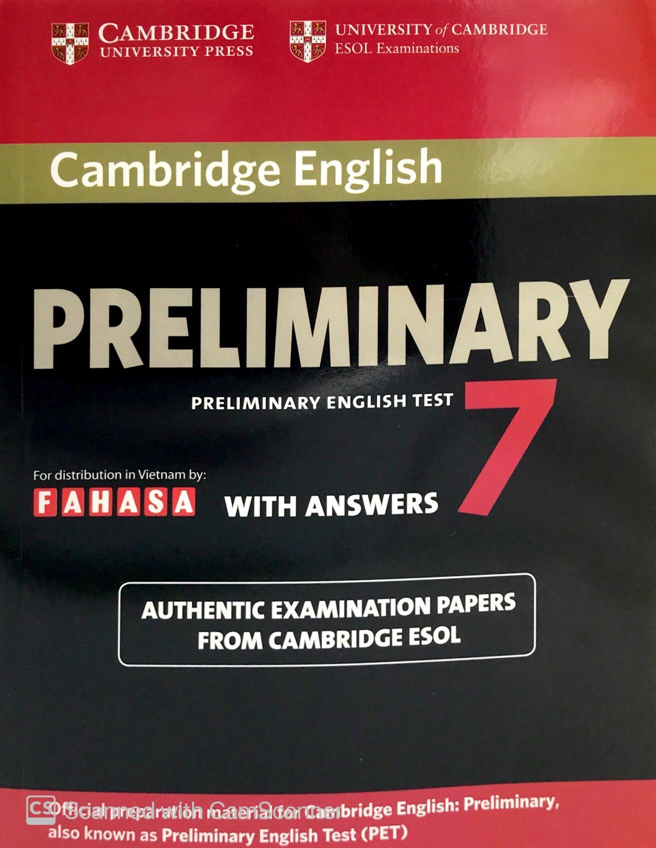 Cambridge Preliminary English Test 7 Student's Book with Answers Reprint Edition