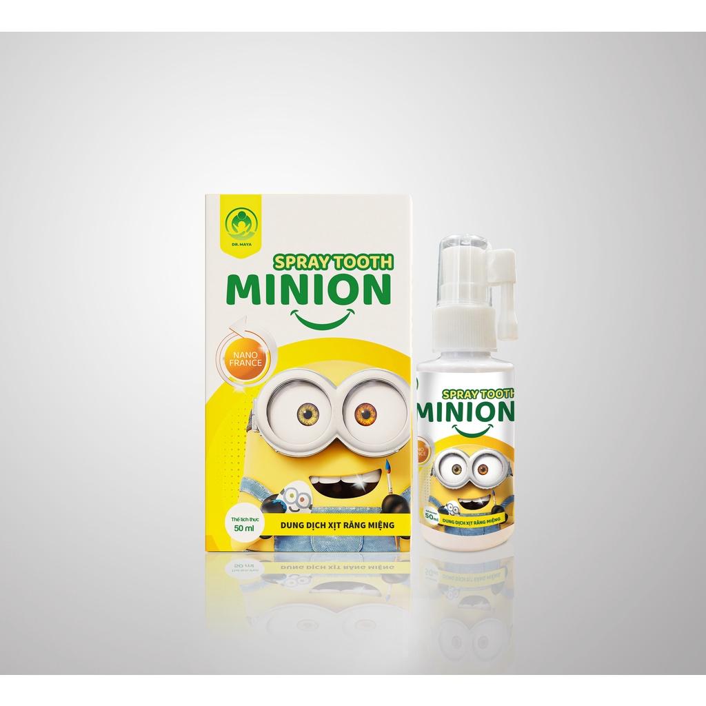 Xịt răng miệng Minion Gold Dr.maya hộp/50ml, Vệ sinh răng miệng ngăn ngừa sau răng cho bé từ 6 tháng tuổi