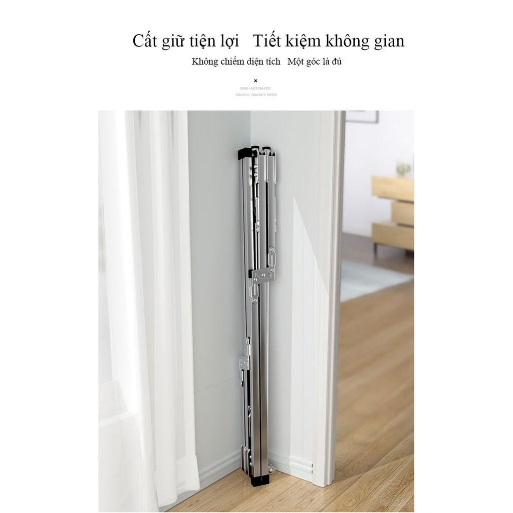 Giá phơi quần áo inox kiểu gập, Phơi chăn co giản đến 2 mét