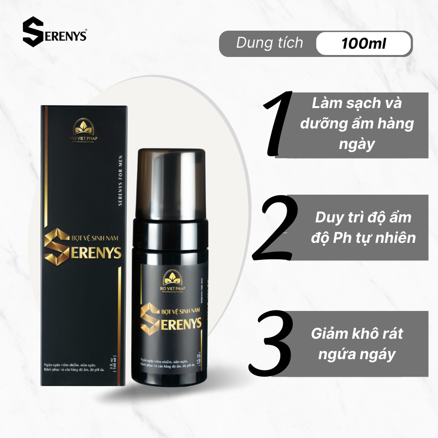 Bọt vệ sinh làm sạch khử mùi dành cho phái mạnh Serenys 100ml