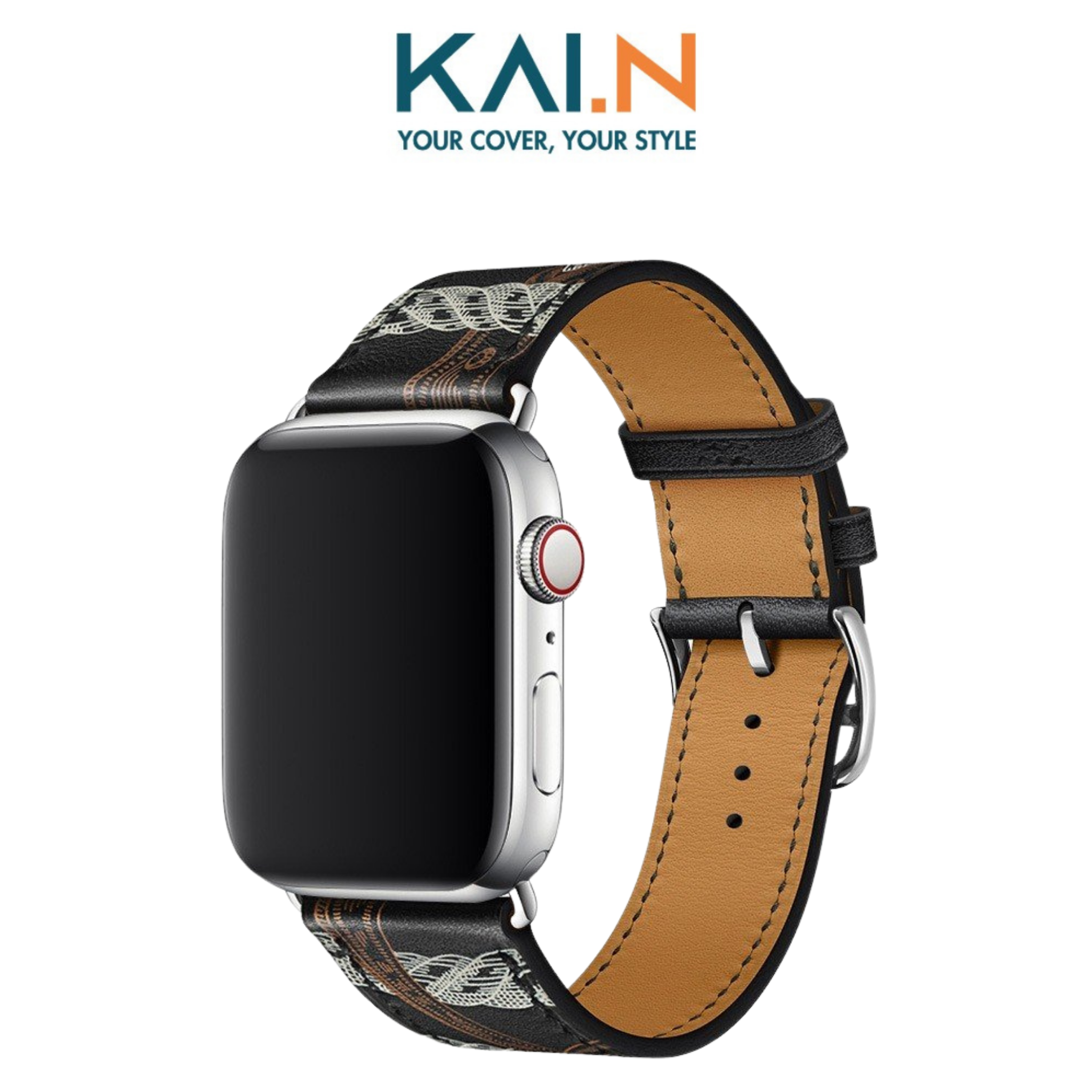 Dây Da Classic Kai Leather dành cho Apple Watch- Hàng chính hãng - 384041mm - New StyleBlack