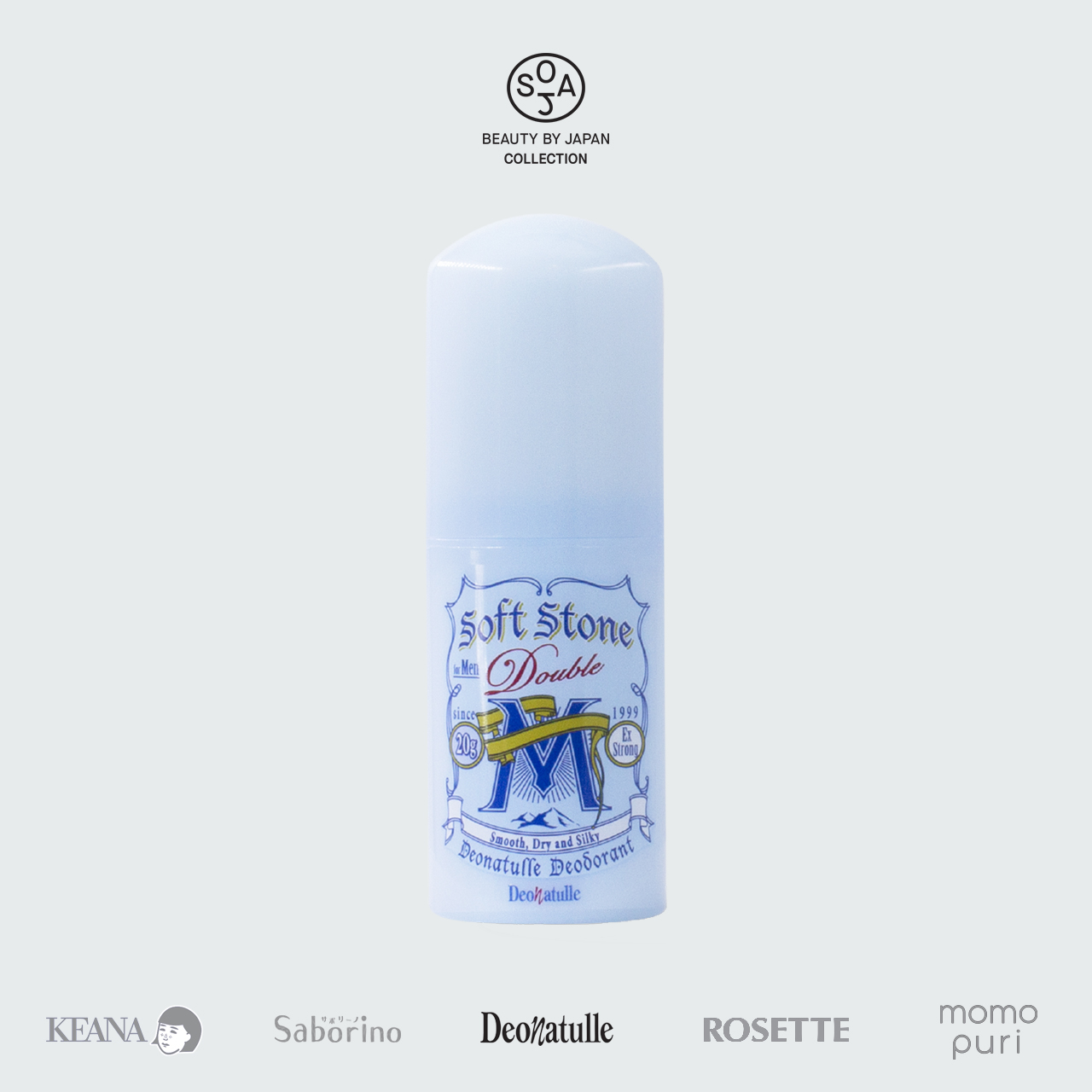 Lăn Khử Mùi Đá Khoáng Dạng Sáp Bạc Hà Cho Nam Deonatulle Soft Stone Double Deodorant For Men 20G