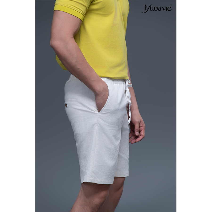 Quần nam linen trắng ngắn