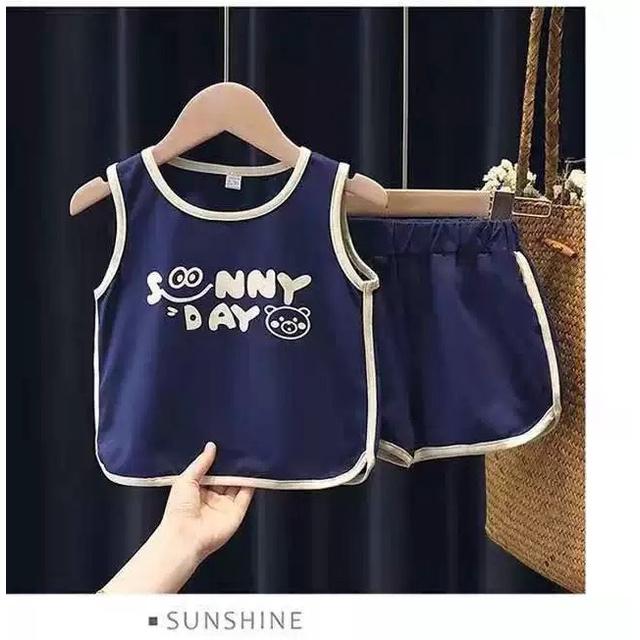 Đồ bộ cho bé trai bé gái SUNNY DAY chất cotton thấm hút mồ hôi phong cách thể thao năng động cho bé