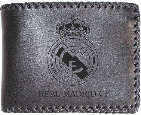 Ví Da Bò Nam Nữ Khâu Viền Khắc Hình Club Real Mandrid
