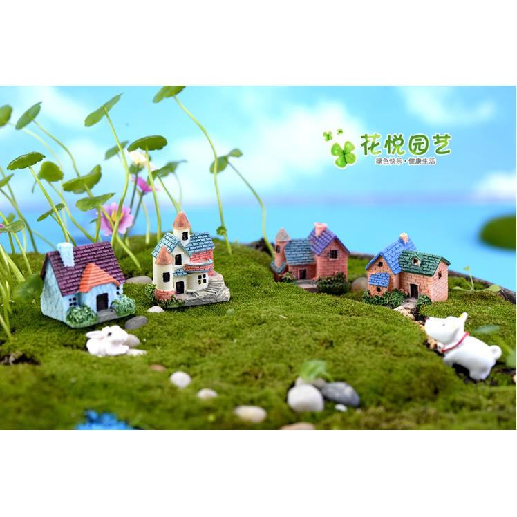 Nhà mini trang trí mô hình tiểu cảnh - Màu ngẫu nhiên