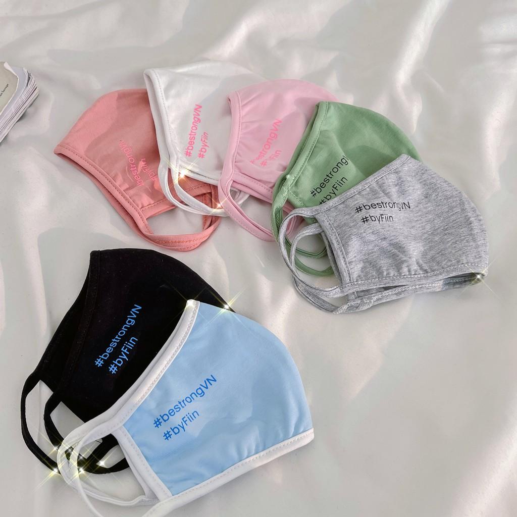 Khẩu trang vải 2 lớp 100% cotton nhiều màu BE STRONG Việt Nam! - Made by Fiin
