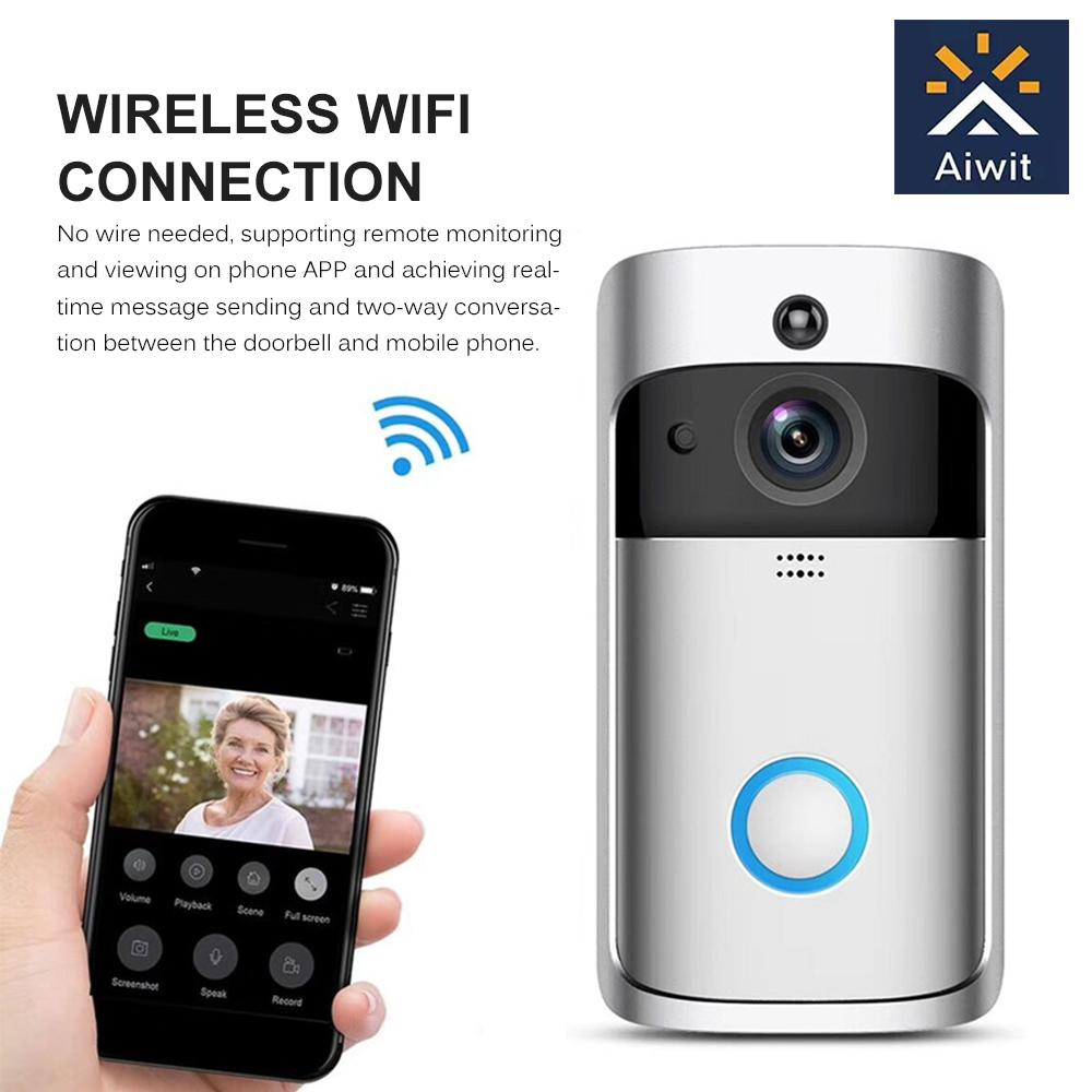 Wireless Intelligent Doorbell 720P Camera WiFi Visual Video Phone Door Bell 2-way Audio Video Doorbell Support Infrared