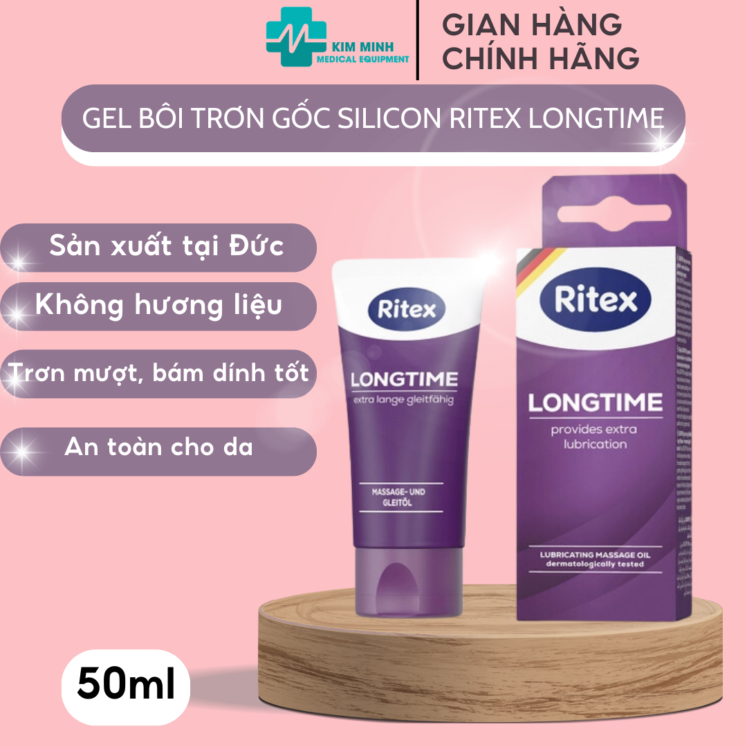 Gel bôi trơn gốc silicone Ritex Longtime kéo dài thời gian nhập khẩu Đức 50ml/tuýp