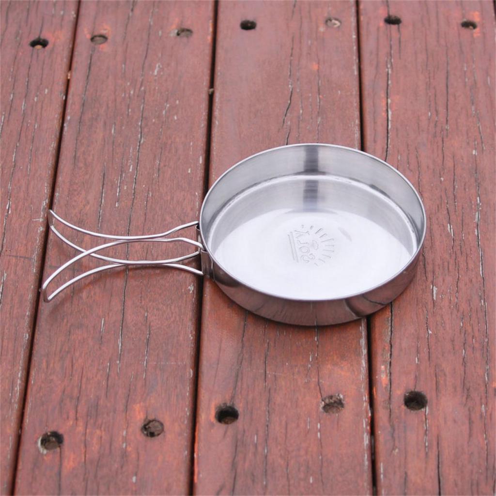 Portable Tableware Frying Pan Bento Food Container Snack Box Mess-Kit Hiking
