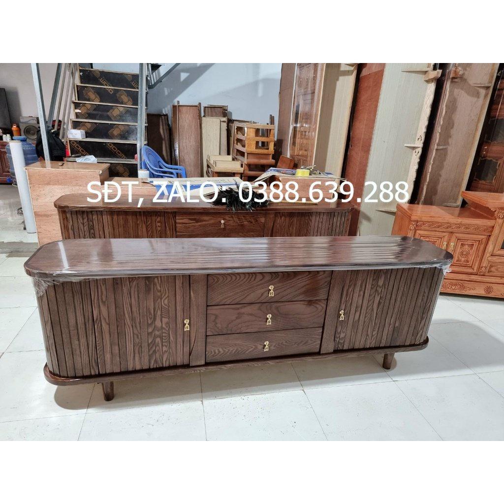 Kệ tivi nan gỗ sồi dài 2m, 2m2, 2m4