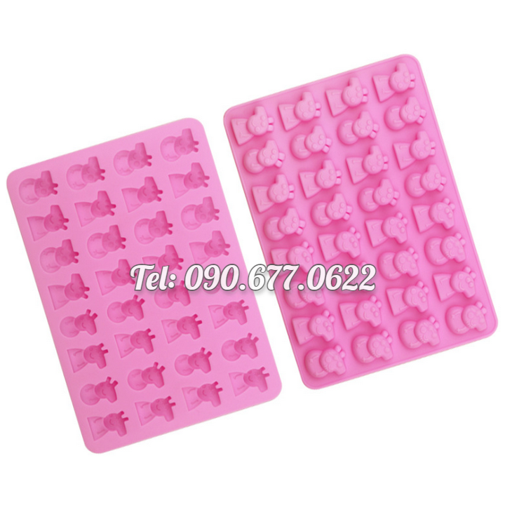 Khuôn silicone làm rau câu, kẹo dẻo, socola 32 heo con Peppa Cute - Mã số 1118