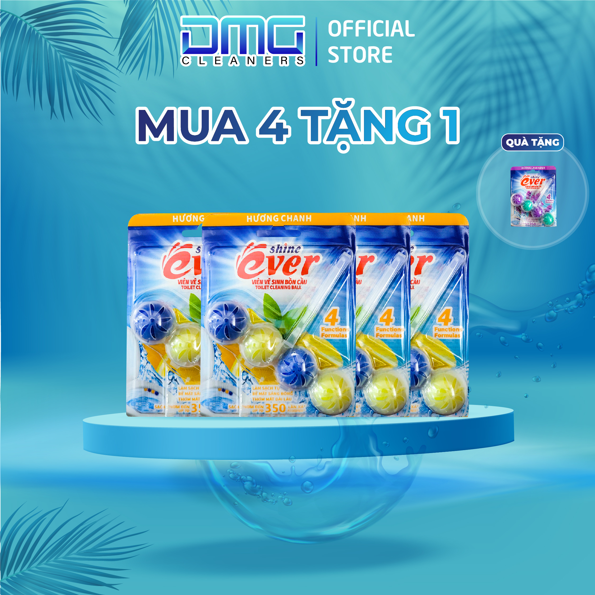 Combo 4 vỉ treo bồn cầu Evershine hương Chanh - TẶNG 1 vỉ treo hương Lavender