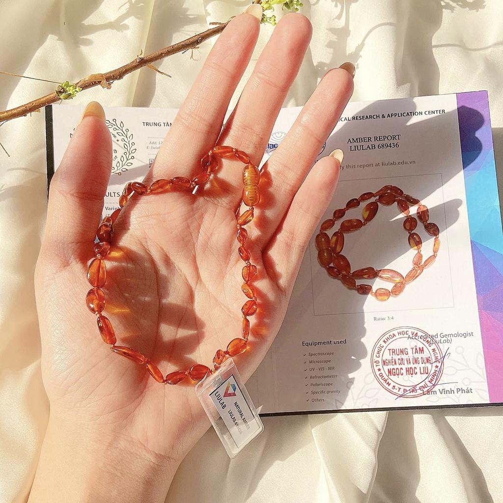 Dây chuyền đá Hổ Phách nhiều màu SP002015 Gypsy.lala