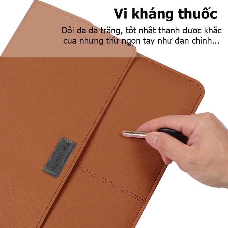 Túi đựng laptop bằng da PU mềm 4 trong 1 thích hợp cho Macbook pro 11 12 13 14 15 16 air 13 inch