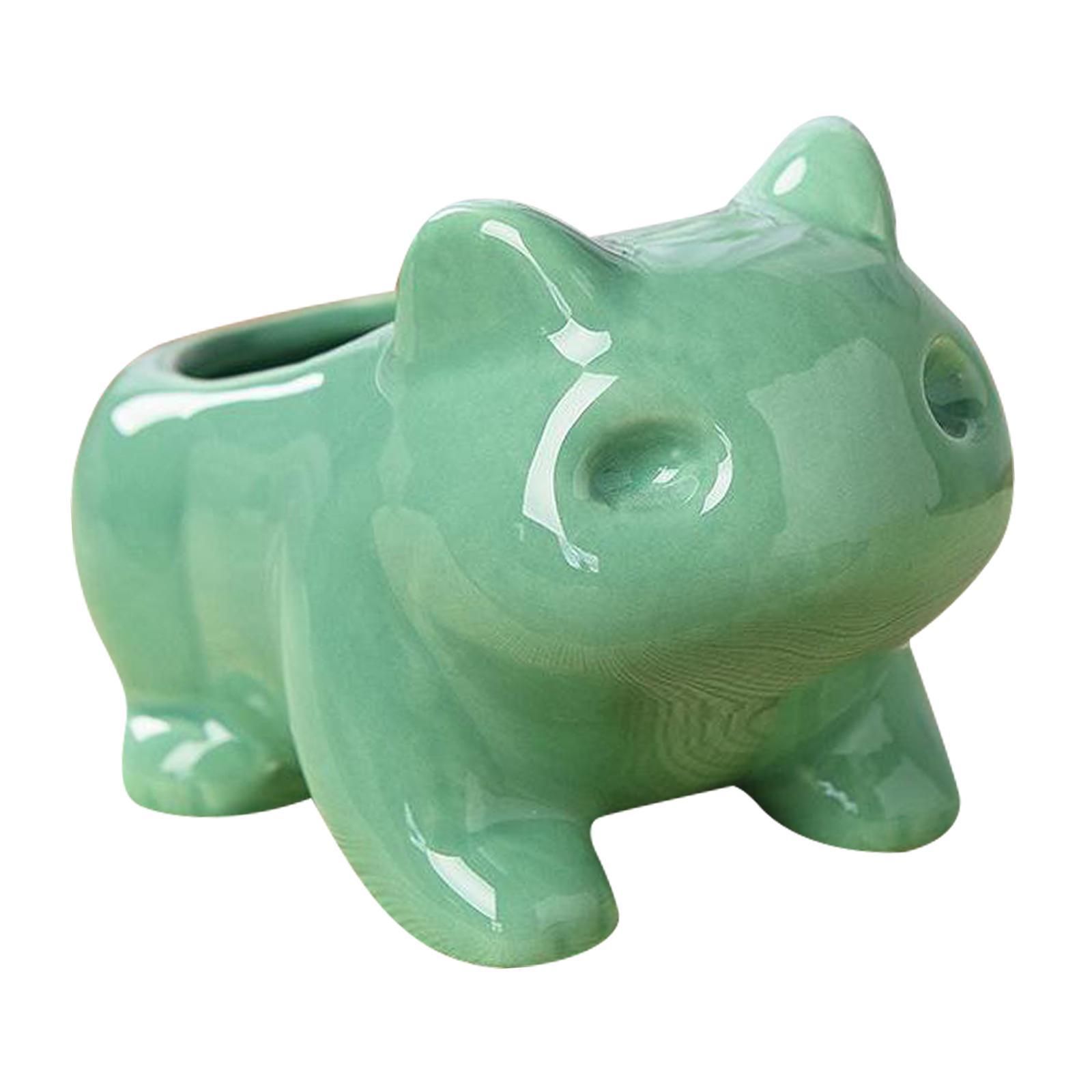 Cute Cartoon Frog Shaped Ceramic Succulent Cactus Flower Plant Pot Decor M